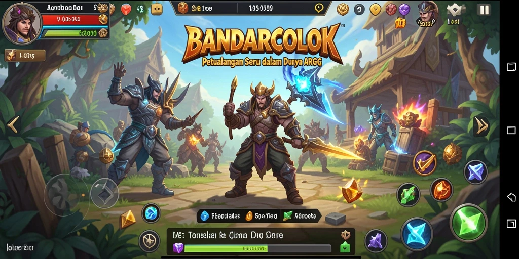 Screenshot gameplay BANDARCOLOK dengan pertempuran mendebarkan dan dunia fantasi.