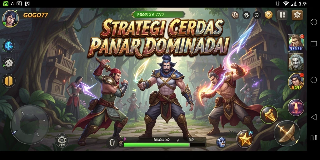 Screenshot gameplay menampilkan pertempuran strategi yang intens.