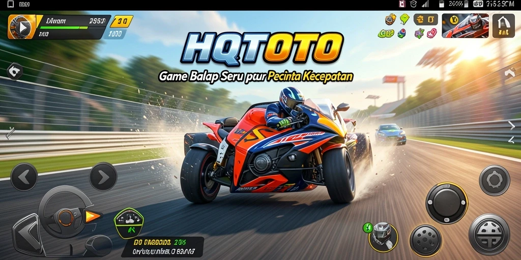 Tampilan gameplay HQTOTO yang seru dan mendebarkan saat balapan.
