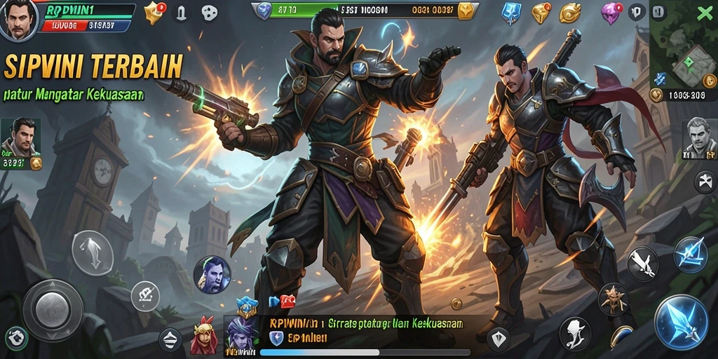 Tangkapan layar menunjukkan intensitas pertempuran dalam gameplay RPWIN1.
