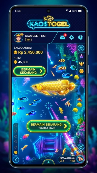 Screenshot fitur menarik dalam aplikasi kaostogel.